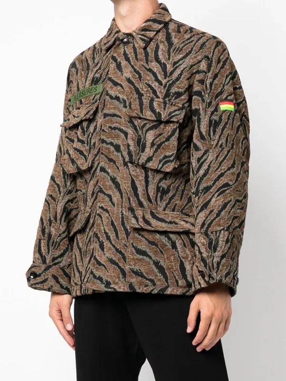 Brown Tiger-Print Utility Jacket